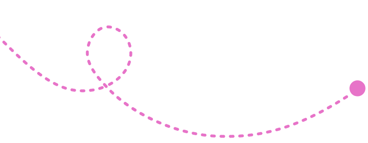 A pink dotted line curves smoothly, forming a loop on the left side, ending with a solid pink dot on the right—all set against a light gray background inspired by Greenway Lane Art Studio.